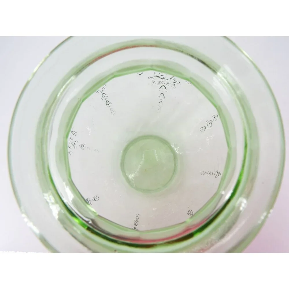 Vintage Anchor Hocking Green Uranium Glass Ballerina Cameo 8